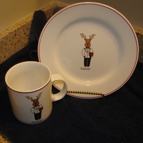 Holiday Time Holiday G63 Holiday Dessert Plate And Mug Dasher